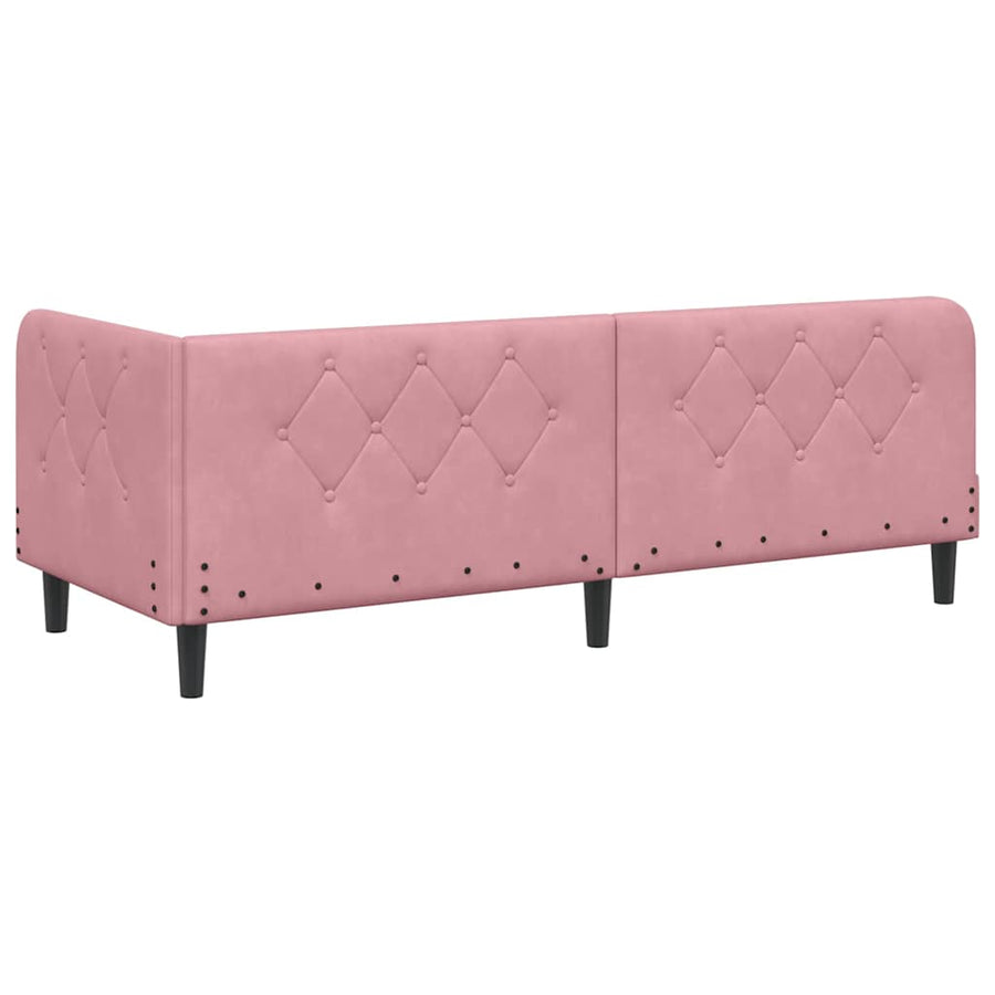 Hoekbedframe met hoofdeinde Roze 80 x 200 cm Fluweel