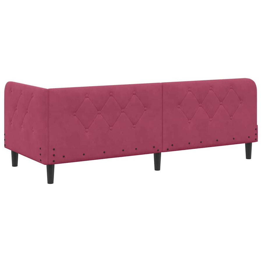 Hoekbedframe met hoofdeinde Wijnrood 80 x 200 cm Fluweel
