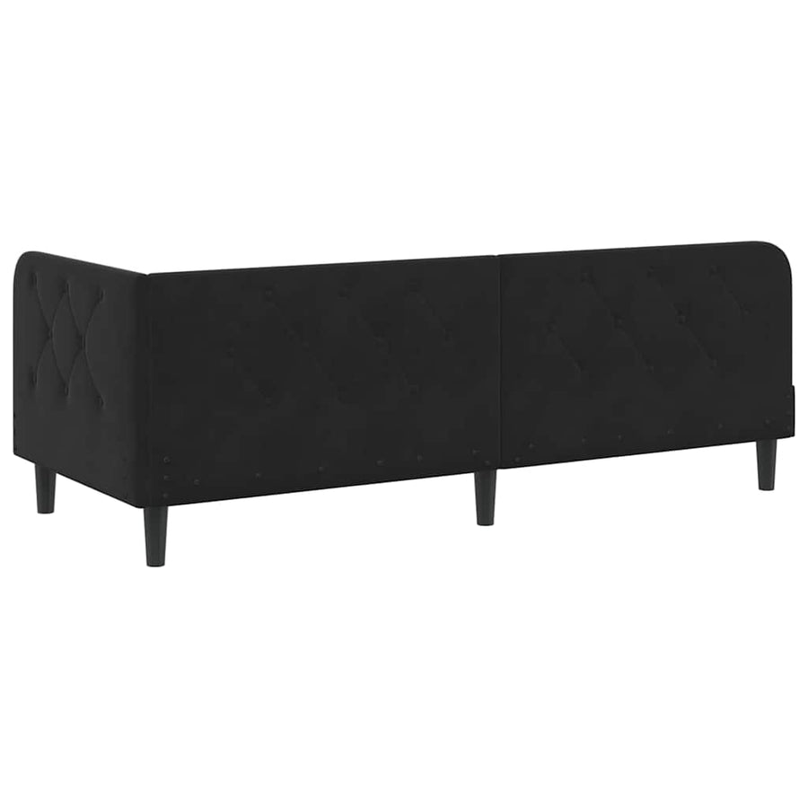 Hoekbedframe met hoofdeinde Zwart 80 x 200 cm Fluweel