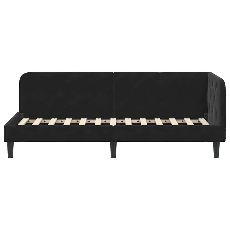 Hoekbedframe met hoofdeinde Zwart 80 x 200 cm Fluweel