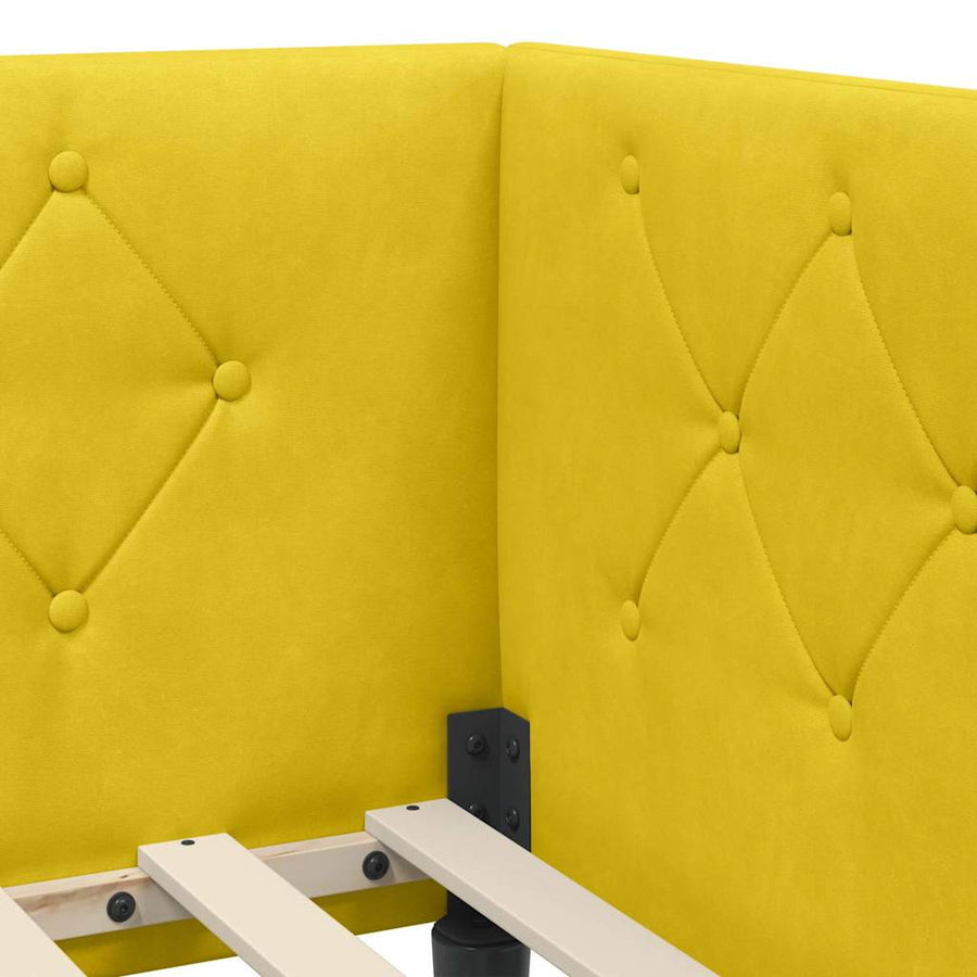 Hoekbedframe met hoofdeinde Geel 80 x 200 cm Fluweel