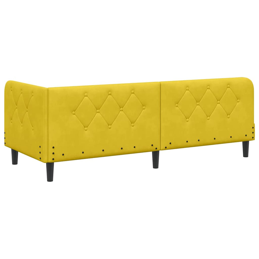 Hoekbedframe met hoofdeinde Geel 80 x 200 cm Fluweel