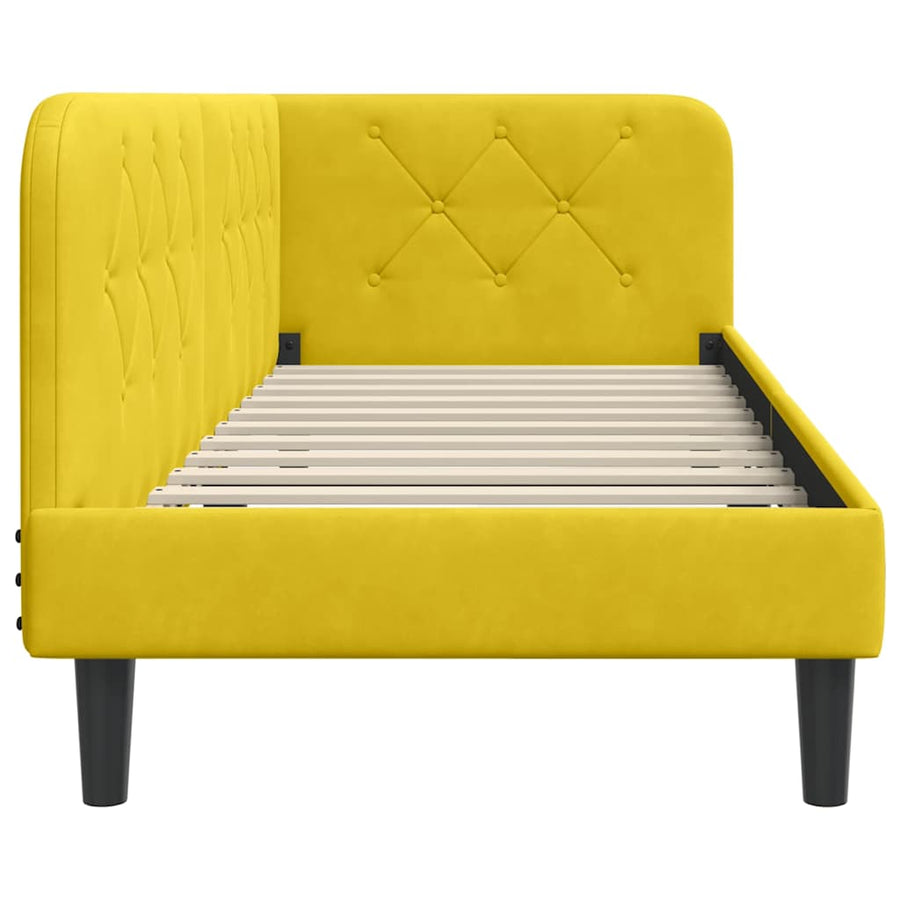 Hoekbedframe met hoofdeinde Geel 80 x 200 cm Fluweel