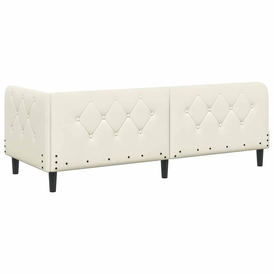 Hoekbedframe met hoofdeinde Crème 80 x 200 cm Fluweel
