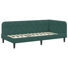 Hoekbedframe met hoofdeinde Donkergroen 90 x 190 cm Fluweel