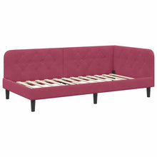 Hoekbedframe met hoofdeinde Wijnrood 90 x 190 cm Fluweel