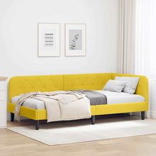Hoekbedframe met hoofdeinde Geel 90 x 190 cm Fluweel