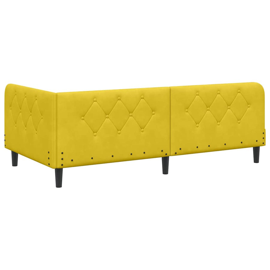 Hoekbedframe met hoofdeinde Geel 90 x 200 cm Fluweel