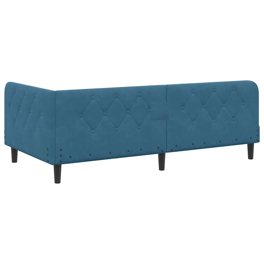 Hoekbedframe met hoofdeinde Blauw 100 x 200 cm Fluweel