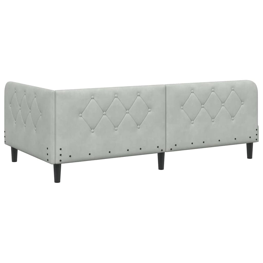 Hoekbedframe met hoofdeinde Lichtgrijs 100 x 200 cm Fluweel