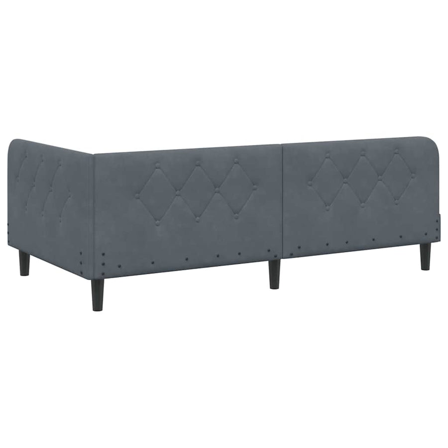Hoekbedframe met hoofdeinde Donkergrijs 100 x 200 cm Fluweel