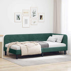 Hoekbedframe 100x200 cm donkergroen fluweel