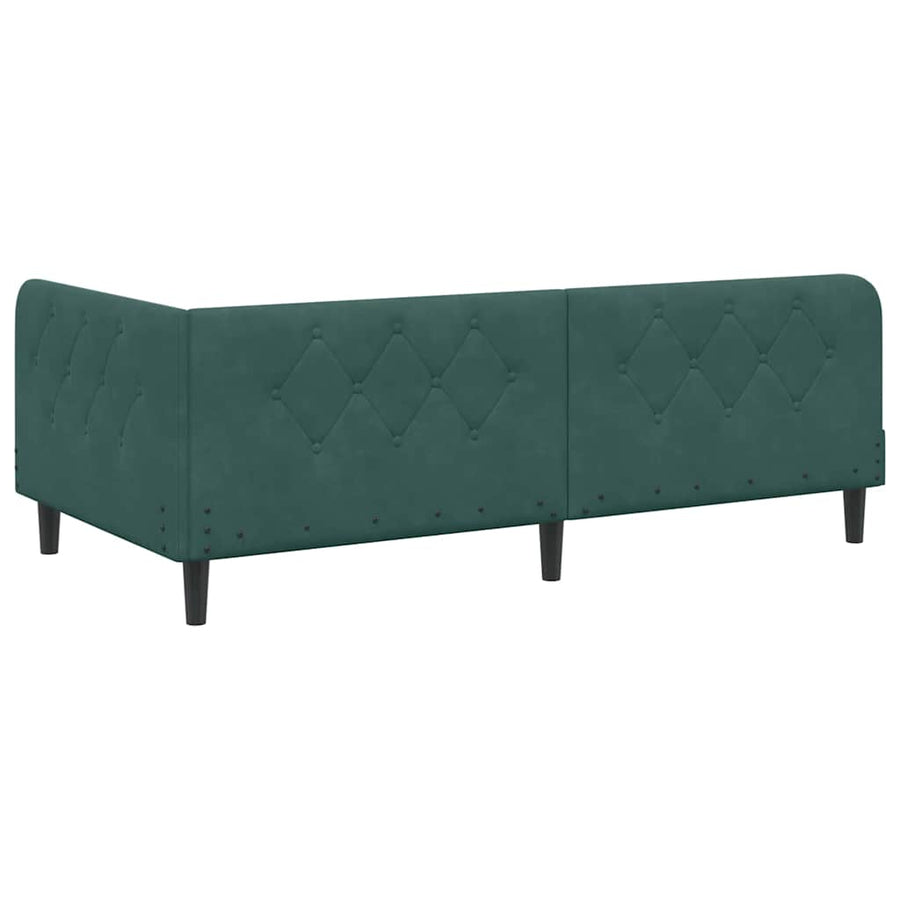 Hoekbedframe met hoofdeinde Donkergroen 100 x 200 cm Fluweel