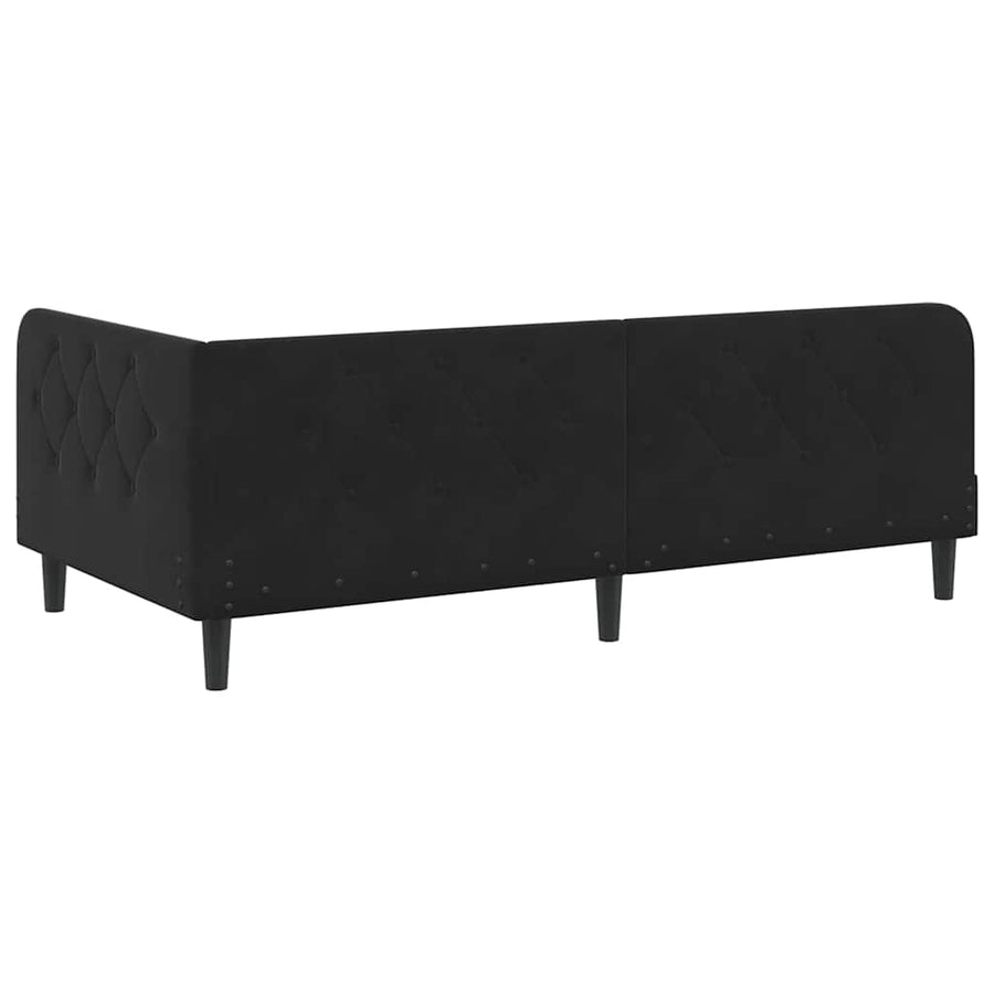 Hoekbedframe met hoofdeinde Zwart 100 x 200 cm Fluweel