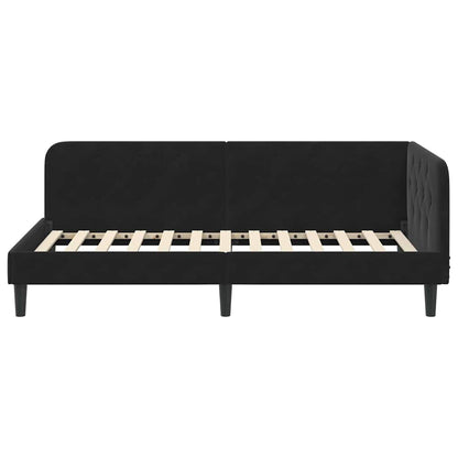 Hoekbedframe met hoofdeinde Zwart 100 x 200 cm Fluweel