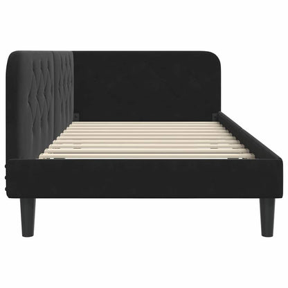 Hoekbedframe met hoofdeinde Zwart 100 x 200 cm Fluweel