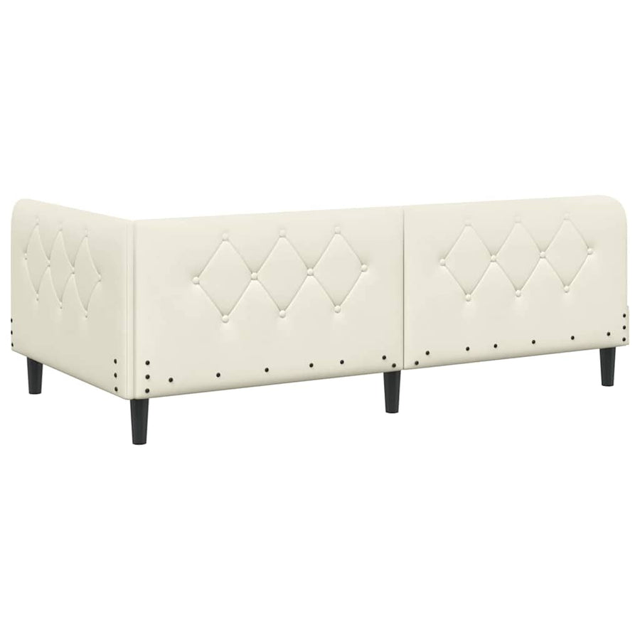 Hoekbedframe met hoofdeinde Crème 100 x 200 cm Fluweel