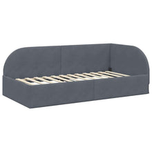 Hoekbedframe met hoofdeinde Donkergrijs 80 x 200 cm Fluweel