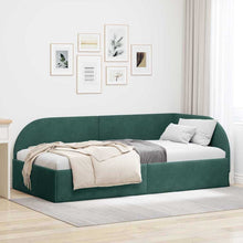 Hoekbedframe Donkergroen 80 cm x 200 cm Polyester en multiplex