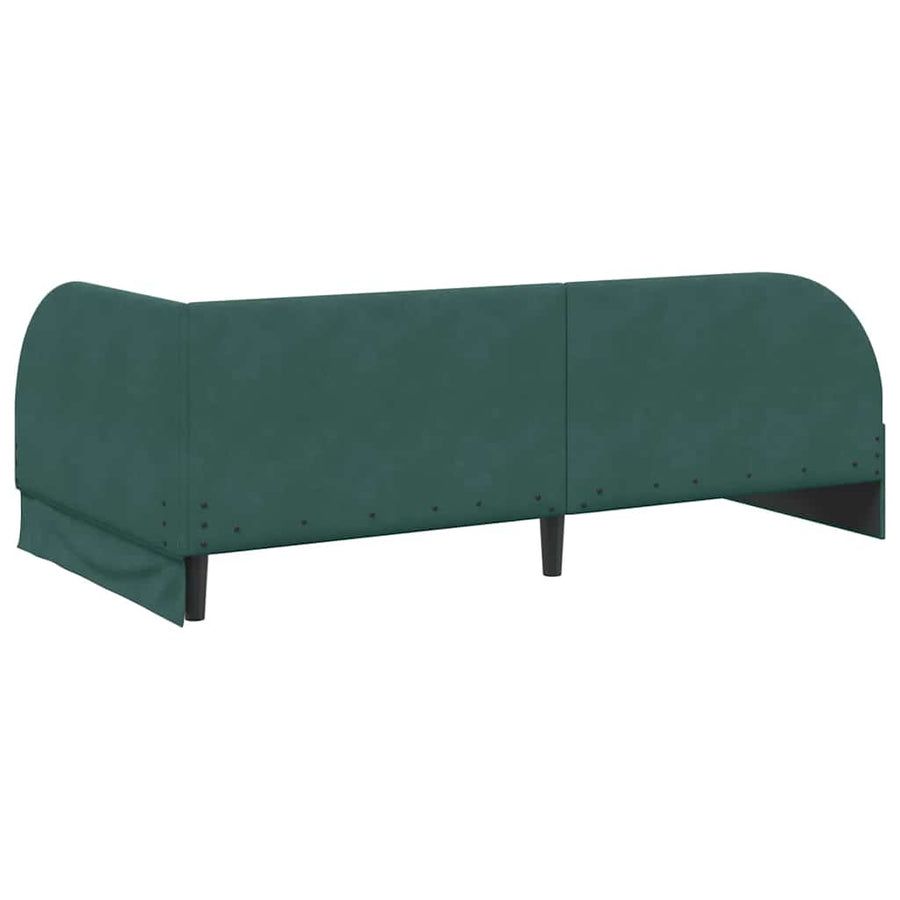 Hoekbedframe Donkergroen 80 cm x 200 cm Polyester en multiplex