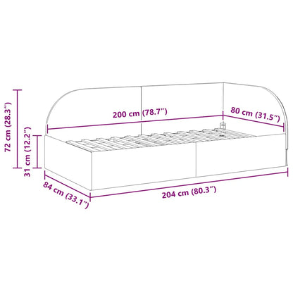 Hoekbedframe Donkergroen 80 cm x 200 cm Polyester en multiplex