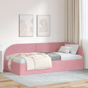 Hoekbedframe roze 80x200 cm fluweel