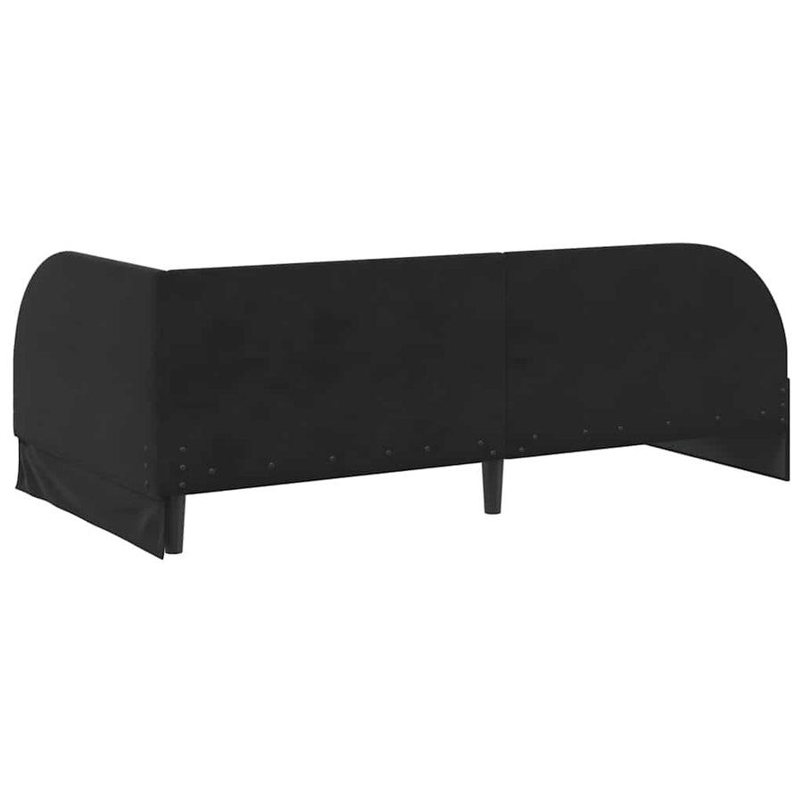 Hoekbedframe Zwart 80 cm x 200 cm Polyester en multiplex