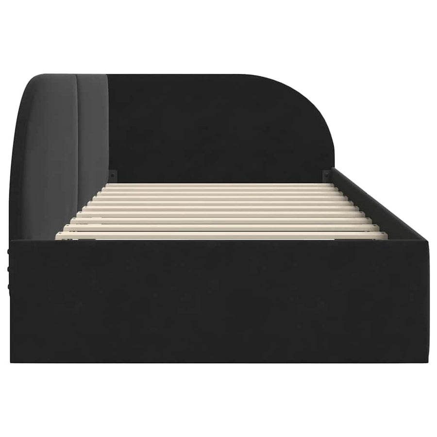 Hoekbedframe Zwart 80 cm x 200 cm Polyester en multiplex
