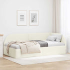 Hoekbedframe 80x200 cm crème fluweel