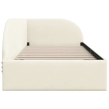 Hoekbedframe Crème 80 x 200 cm Fluweel