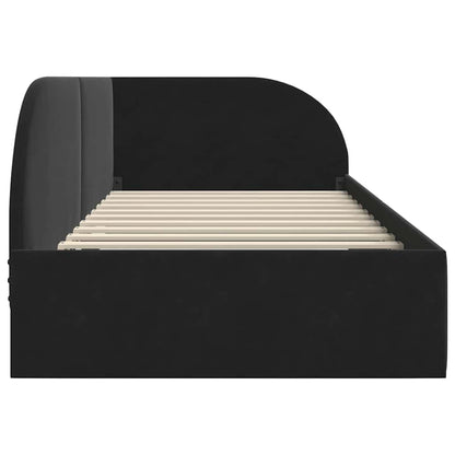 Hoekbedframe met hoofdeinde Zwart 90 cm x 190 cm Stof