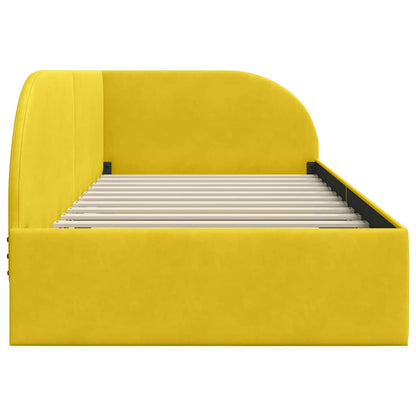 Hoekbedframe met hoofdeinde Geel 90 x 190 cm Fluweel