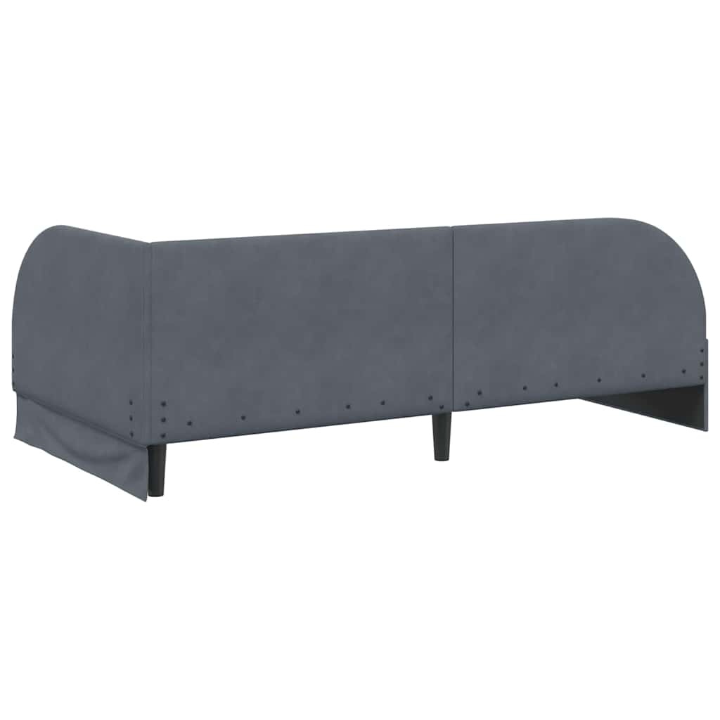 Hoekbedframe Donkergrijs 90 cm x 200 cm Polyester en multiplex