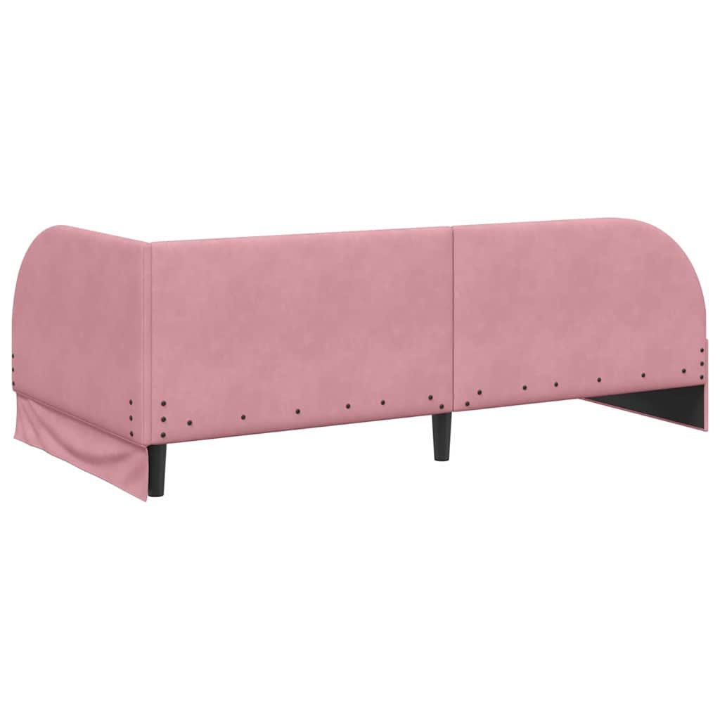 Hoekbedframe Roze 90 cm x 200 cm Polyester en multiplex