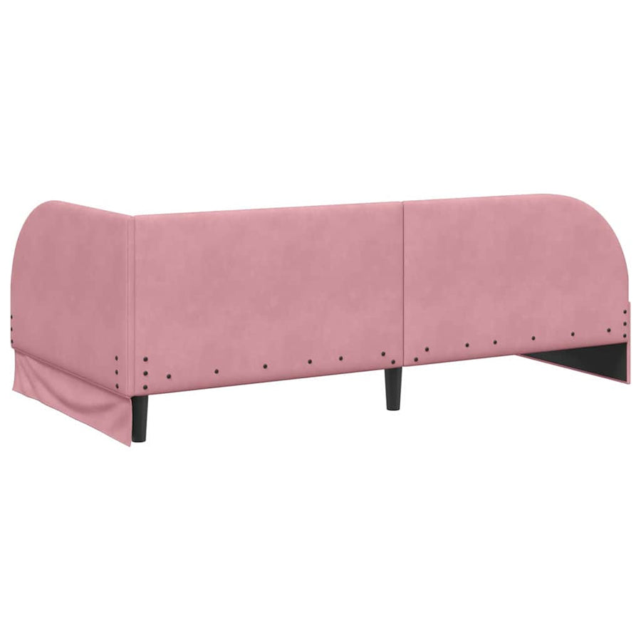 Hoekbedframe Roze 90 cm x 200 cm Polyester en multiplex