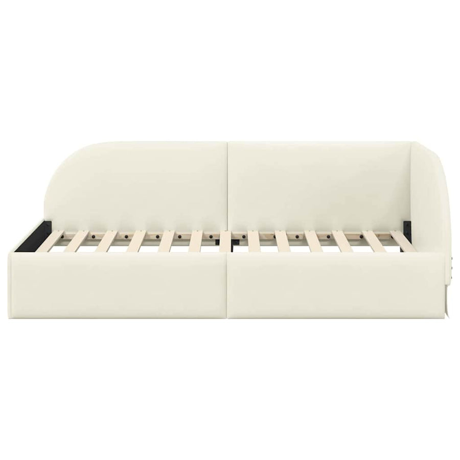 Hoekbedframe Met Hoofdeinde 90 Cm X 200 Cm Fluweel 90 x 200 cm