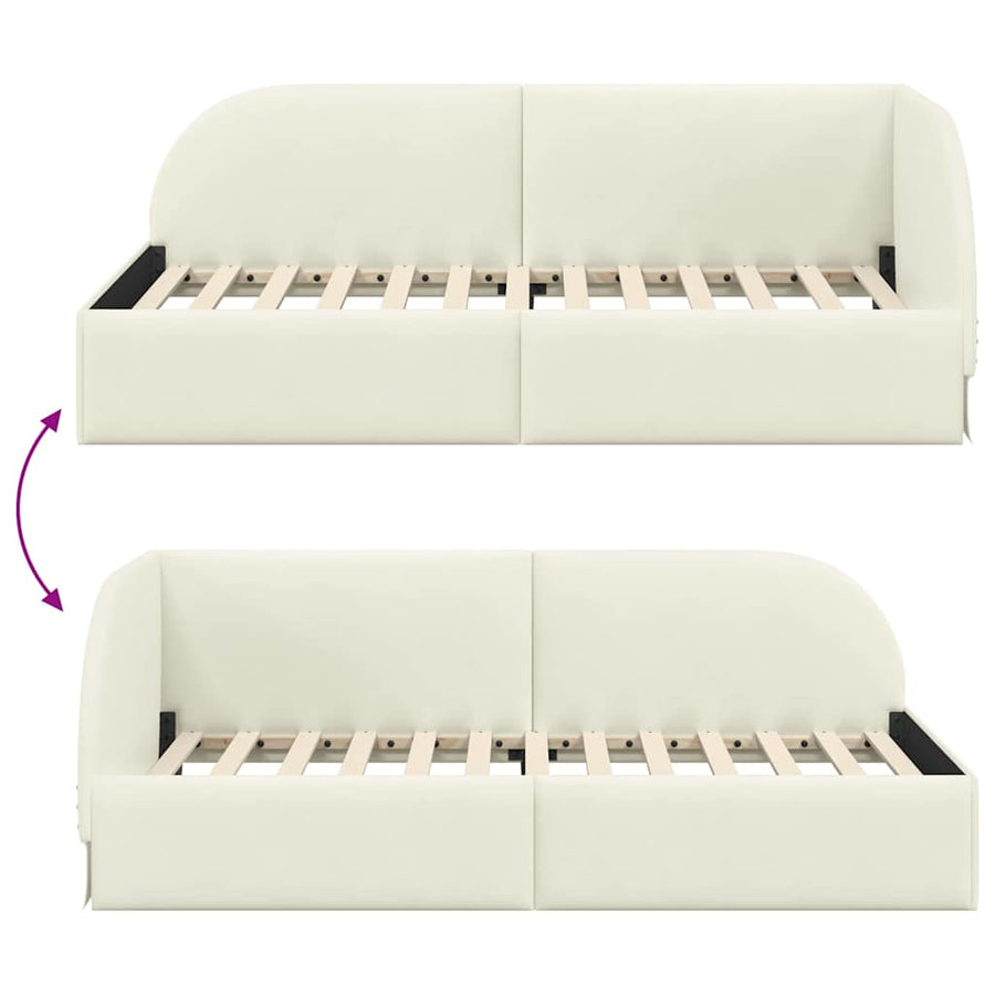 Hoekbedframe Met Hoofdeinde 90 Cm X 200 Cm Fluweel 90 x 200 cm