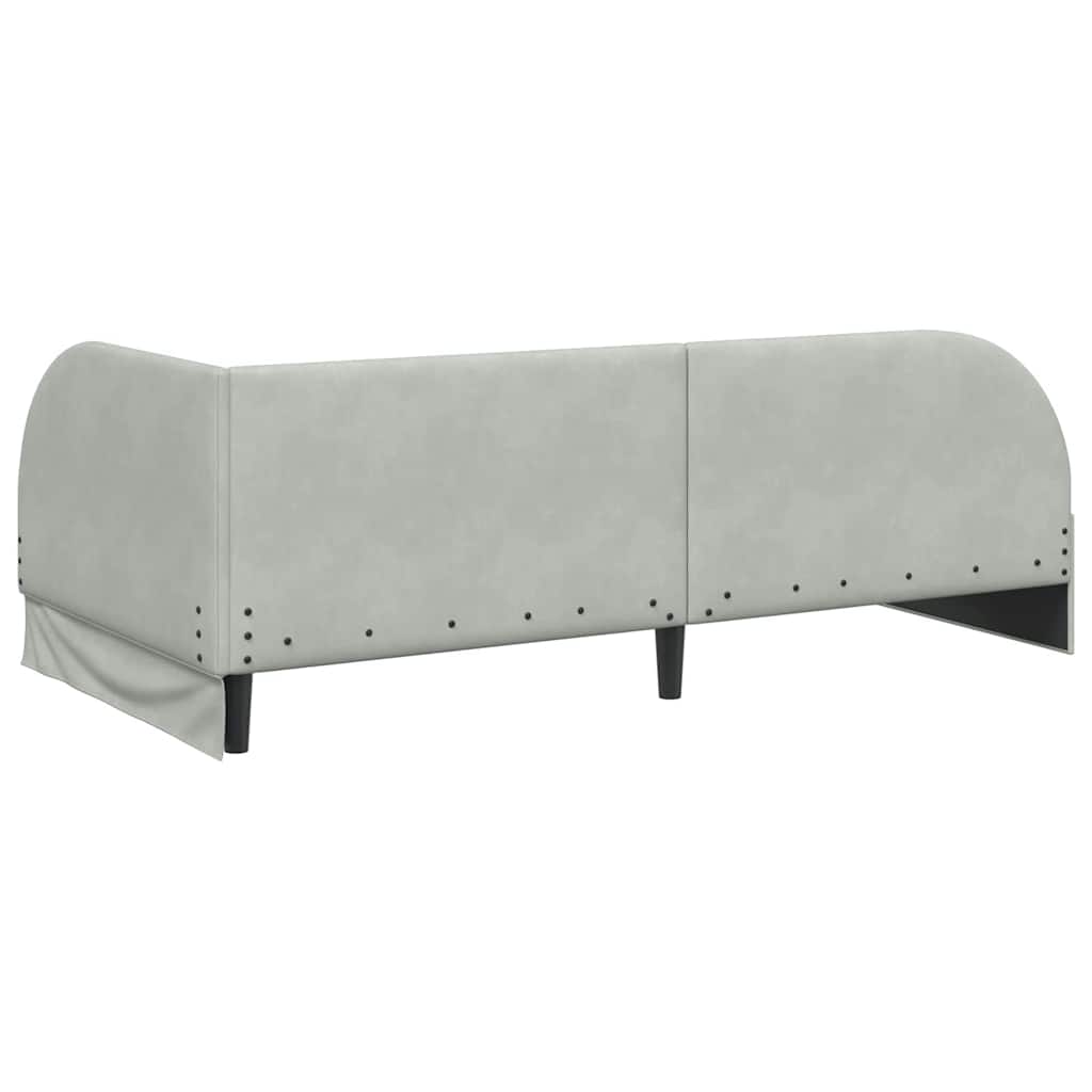 Hoekbedframe met hoofdeinde Lichtgrijs 100 cm x 200 cm Stof