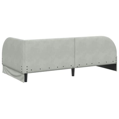 Hoekbedframe met hoofdeinde Lichtgrijs 100 cm x 200 cm Stof