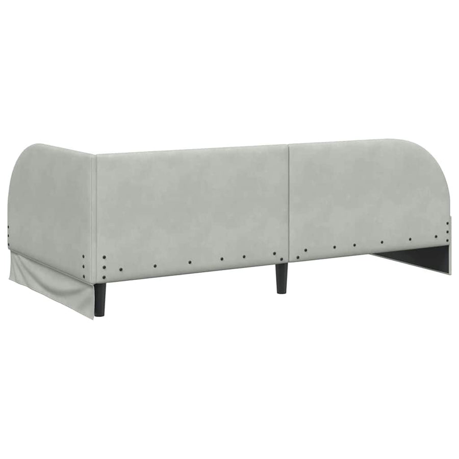 Hoekbedframe met hoofdeinde Lichtgrijs 100 cm x 200 cm Stof