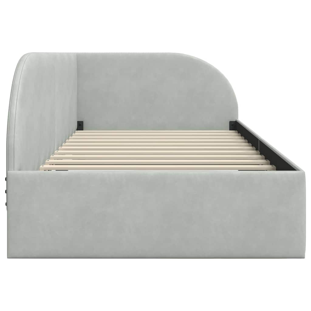 Hoekbedframe met hoofdeinde Lichtgrijs 100 cm x 200 cm Stof