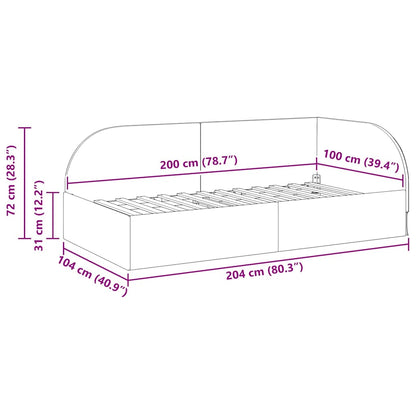 Hoekbedframe met hoofdeinde Lichtgrijs 100 cm x 200 cm Stof