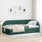 Hoekbedframe 100x200 cm donkergroen fluweel