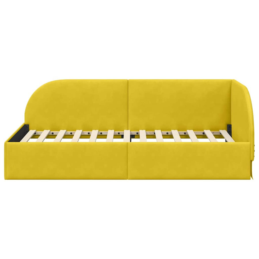 Hoekbedframe met hoofdeinde Geel 100 x 200 cm Fluweel