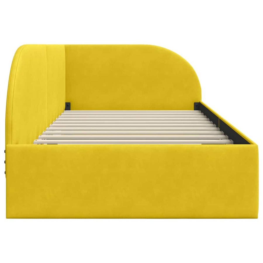 Hoekbedframe met hoofdeinde Geel 100 x 200 cm Fluweel