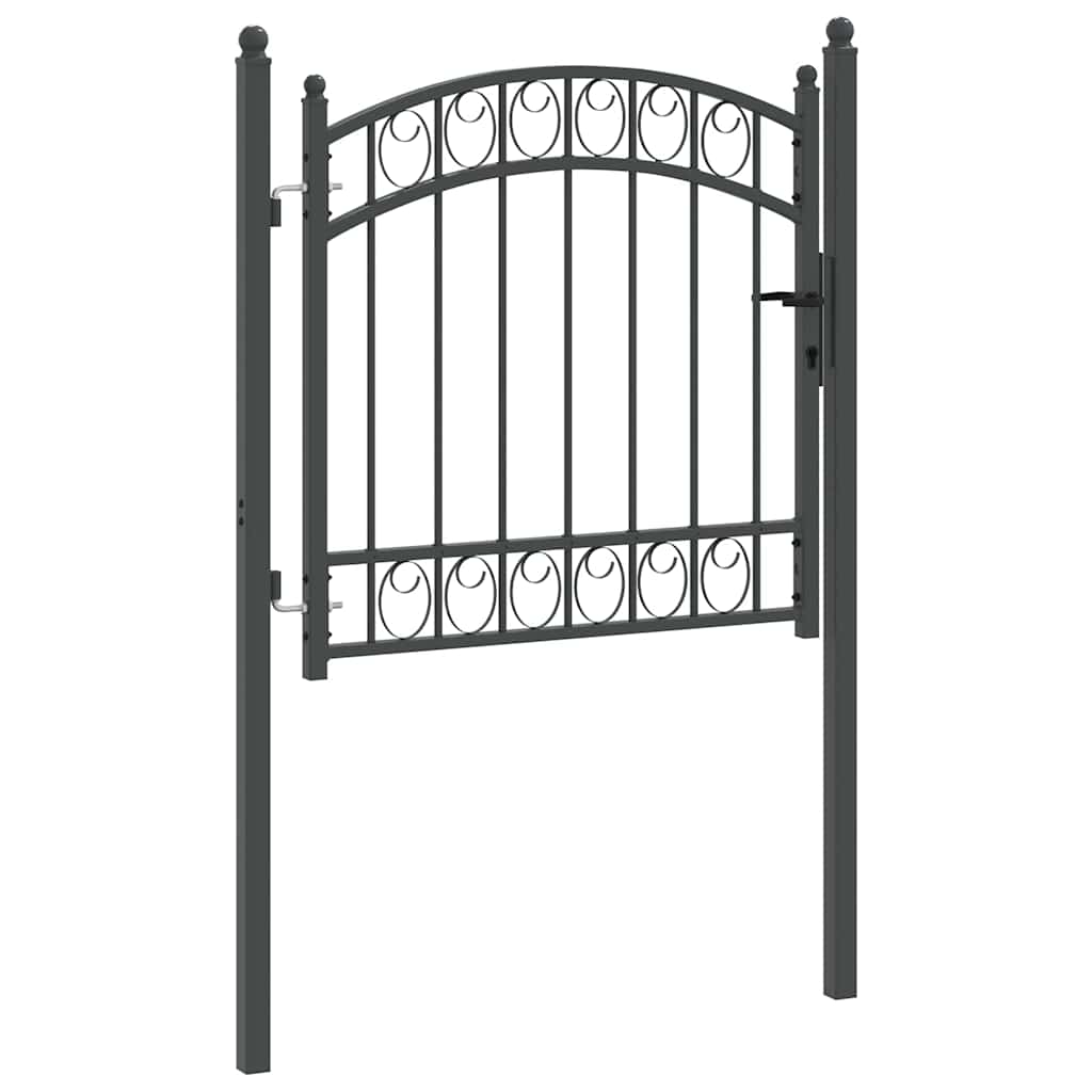 Hekpoort met slot Grijs 100 x 100 cm Poedergecoat staal