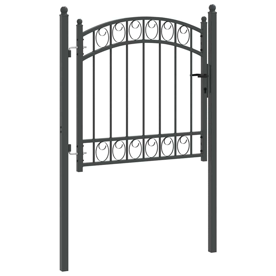 Hekpoort met slot Grijs 100 x 100 cm Poedergecoat staal