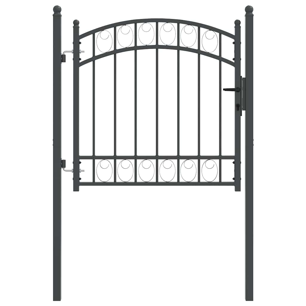 Hekpoort met slot Grijs 100 x 100 cm Poedergecoat staal