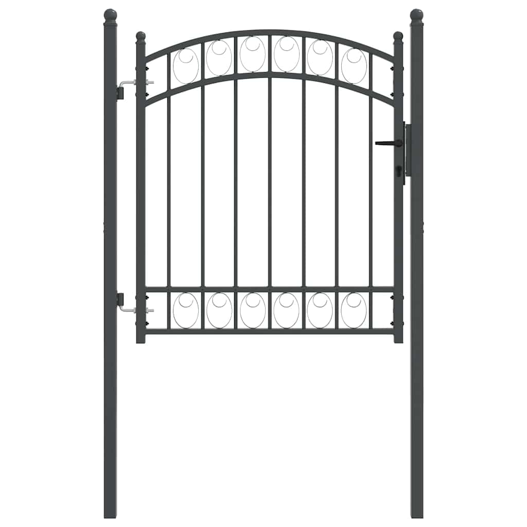 Hekpoort met slot Grijs 125 x 100 cm Poedergecoat staal