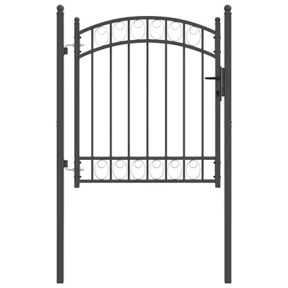 Hekpoort met slot Grijs 125 x 100 cm Poedergecoat staal